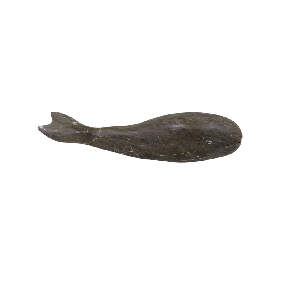 1960s Dimu Soapstone Whale Carved Stone Sculpture Figurine Eskimo Collectible